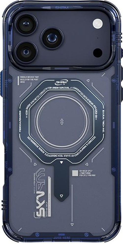 iPhone 17 Pro Max Uyumlu Kılıf M-safe Şarj Özellikli Airbag Tasarımlı Magma Kapak Mavi