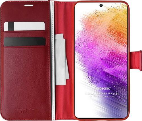 Samsung Galaxy A73 5G Kılıf Delux Leather Wallet Kırmızı
