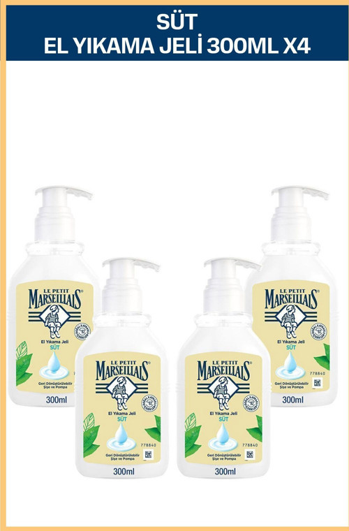 Nemlendirici Sıvı Sabun Süt 300 ml X4 Ekonomik Paket