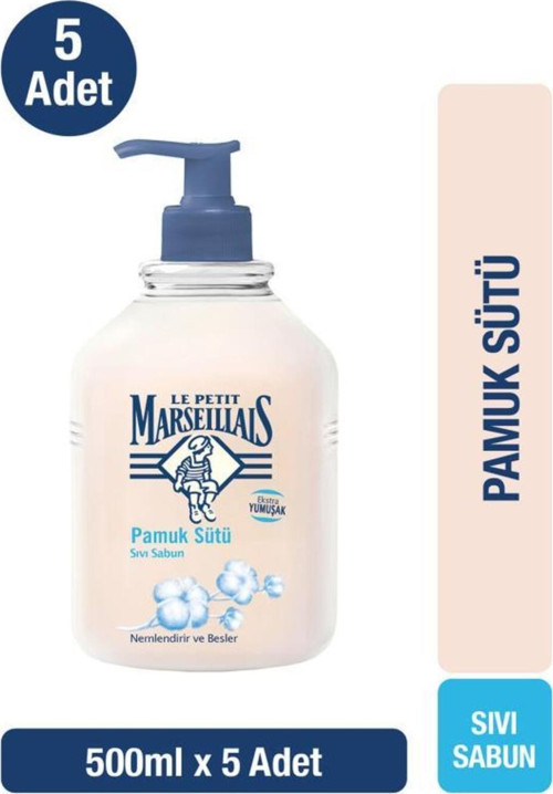 Nemlendirici Sıvı Sabun Pamuk Sütü 500 ml x5 Avantajlı Paket