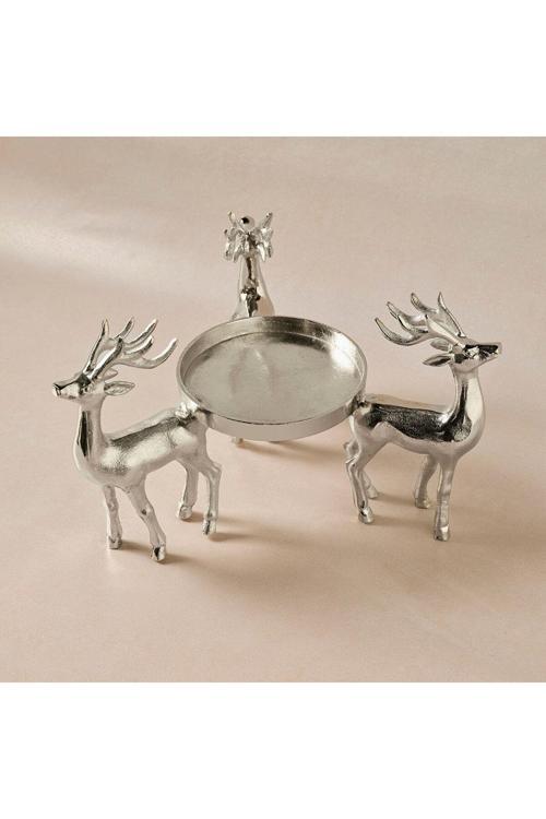 New Year Yılbaşı Geyikli Roe Dekoratif Mumluk 16X38,75 Cm