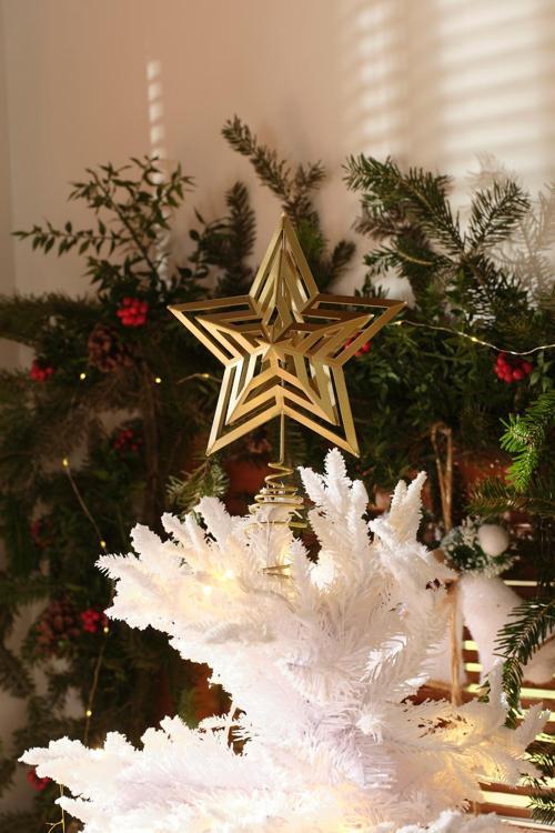 New Year Yılbaşı Golden Star Ağaç Başlığı