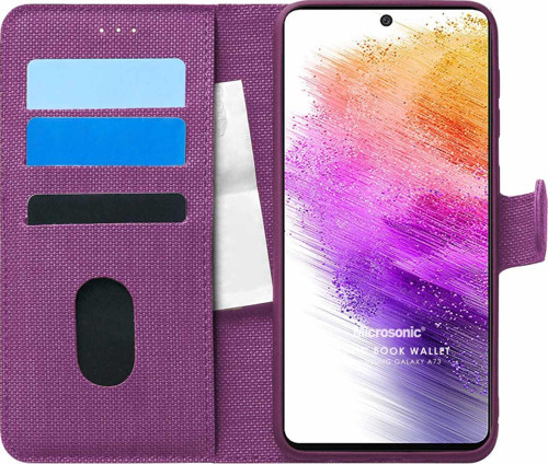 Samsung Galaxy A73 5G Kılıf Fabric Book Wallet Mor