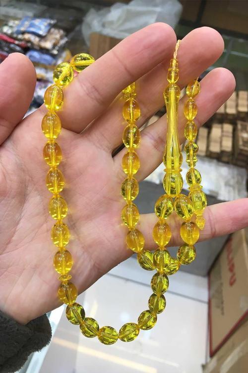 Güzel Çekimli Gold Sarı Renk Erkek İçin Tesbih