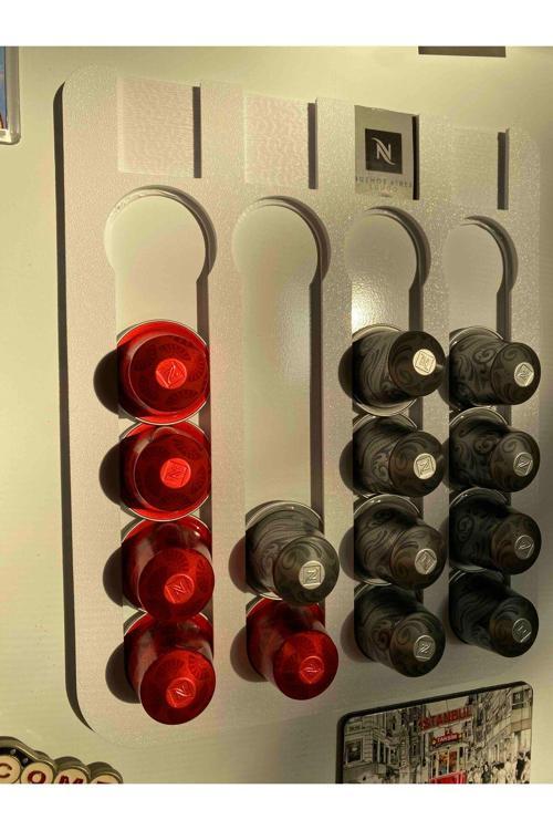 Kapsül Kahve Standı Buzdolabı Için Mıknatıslı 20 Kapsül Kapsül Tutucu Plastik