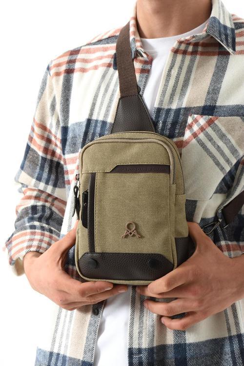 M 416 Mega Bag Kanvas Bodybag Omuz Çantası Camel-Kahve