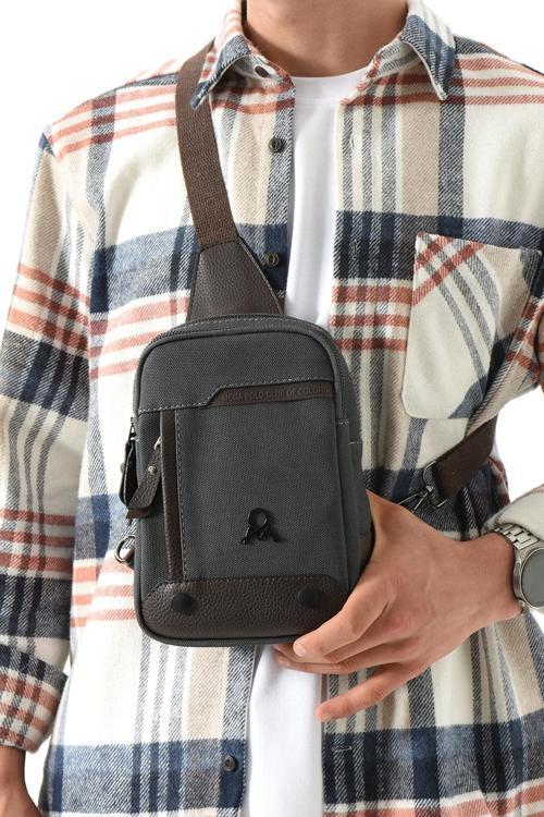 M 416 Mega Bag Kanvas Bodybag Omuz Çantası Siyah-Kahve
