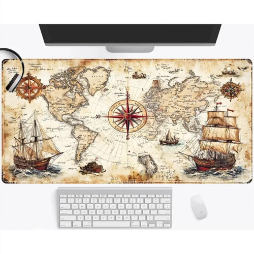 90X40 CM NOSTALJİK MACERA HARİTASI KAYDIRMAZ TABAN SPEED YÜZEY OYUNCU MOUSE PAD GAMİNG