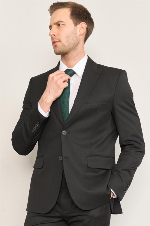 Çetinkaya Mentality 3118 Siyah Yunter Loco Slim Fit Takım Elbise