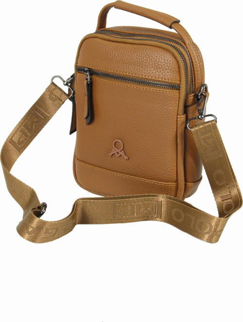 M 426 Mega Bag Suni Deri Bodybag Omuz Çantası Taba