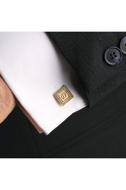 925 Ayar Gümüş Kol Düğmesi Baş Harf Yazılı Altın Kaplama Damat Hediyesi 3 Harfe Kadar Yazılır