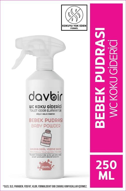 Bebek Pudrası Kokulu Wc Kötü Koku Giderici Ultra Kalıcı Yüzey Parfümü 250ml