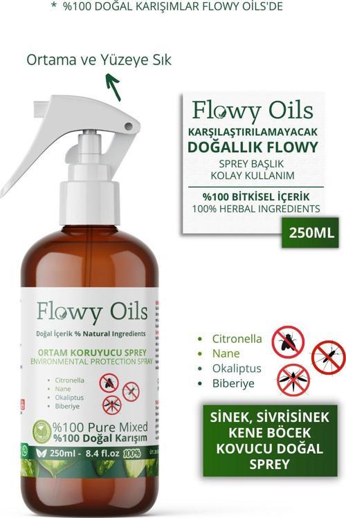 Sivrisinek, Sinek Ve Haşere Böcek Kovucu Doğal Sprey Citronella Limon Otu Yağı Okaliptus Nane 250ml
