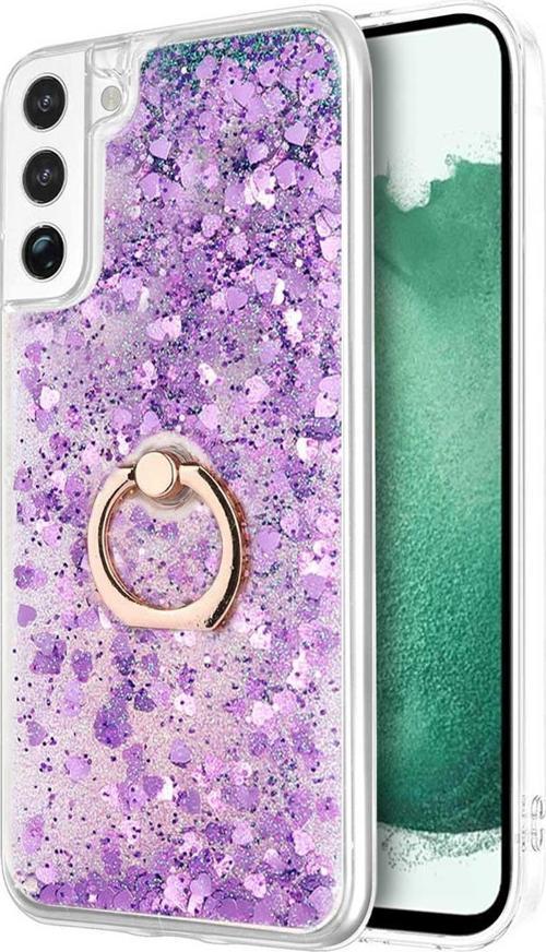 Samsung Galaxy S22 Plus Kılıf Glitter Liquid Holder Mor