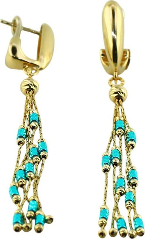14 Ayar Altın Tasarım Küpe - 0200434