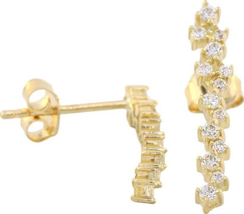 14 Ayar Altın Tasarım Küpe - 0180838