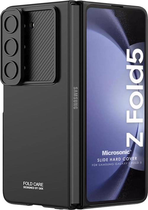 Samsung Galaxy Z Fold 5 Kılıf Slide Hard Cover Siyah