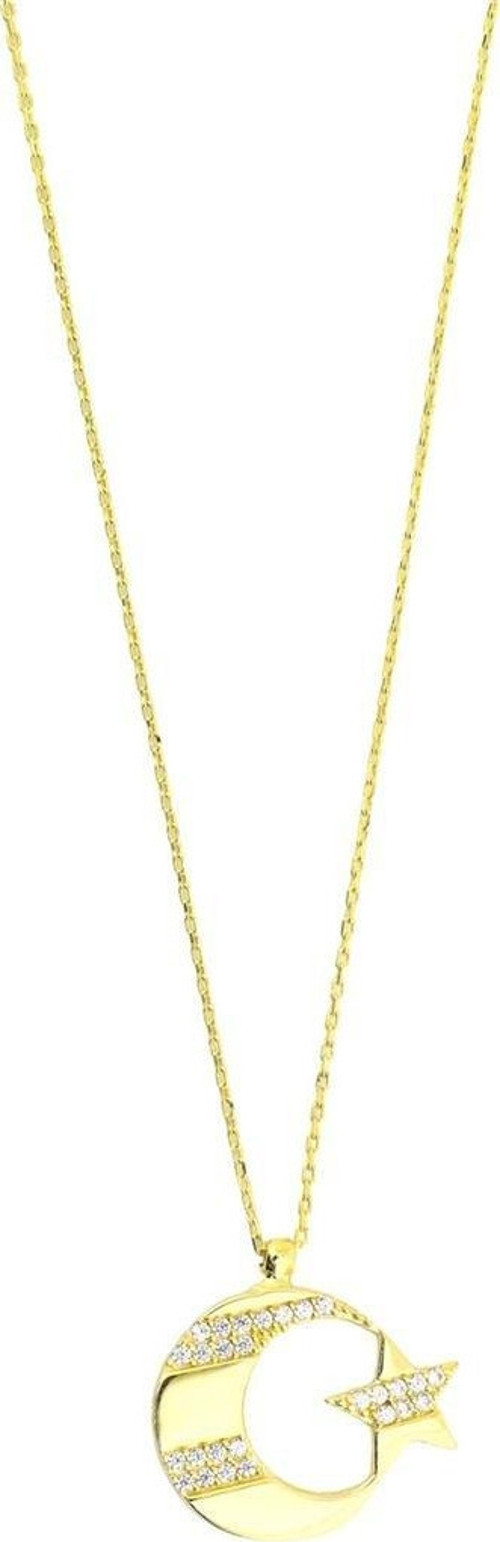 14 Ayar Altın Ayyıldız Kolye - 0184095