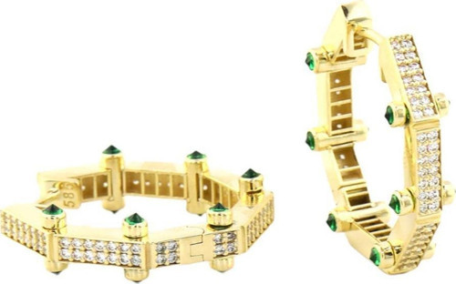 14 Ayar Altın Tasarım Küpe - 0184968