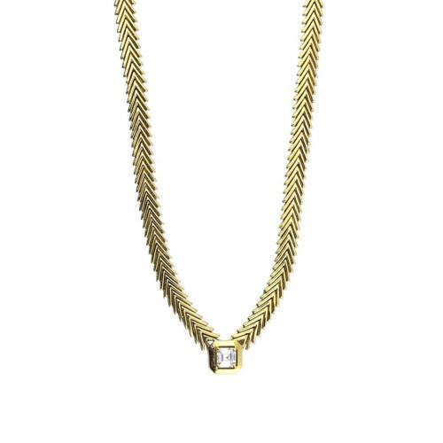 14 Ayar Altın Tektaş Kolye - 0175734