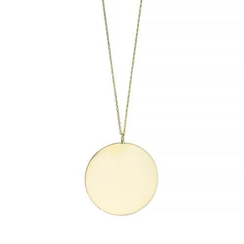 14 Ayar Altın Plaka Kolye - 0201262