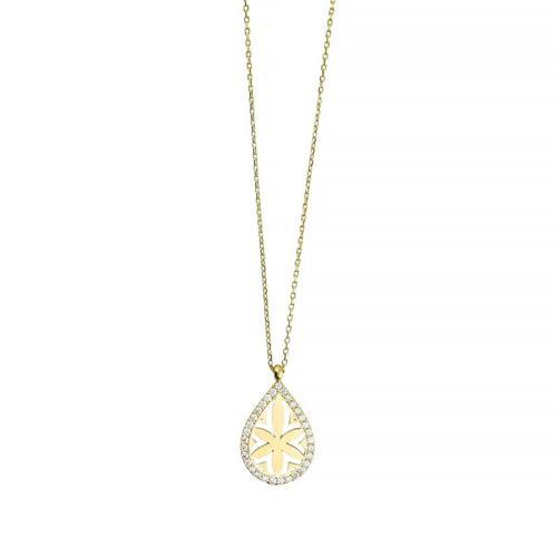 14 Ayar Altın Tasarım Kolye  -  0201302