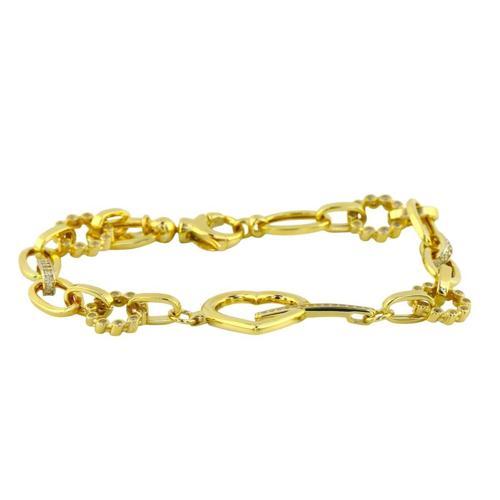 14 Ayar Altın Kalpli Bileklik  -  0194366