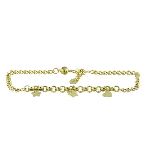 14 Ayar Altın Kalpli Bileklik  -  0201069