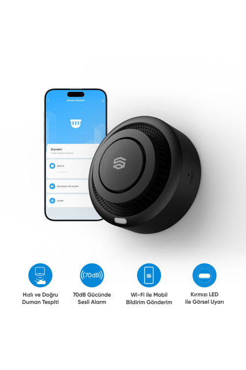 Akıllı Duman Sensörü Wi-Fi Kontrollü ve Gerçek Zamanlı Alarm