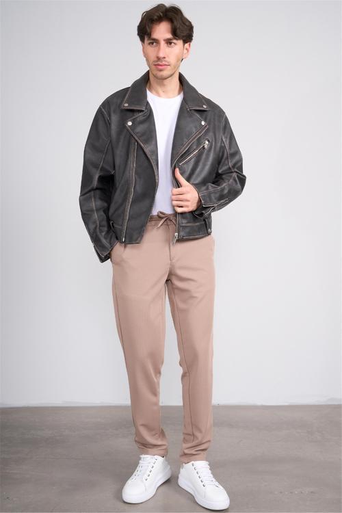 6643 Erkek Meray Regular Jogger Pantolon Vizon