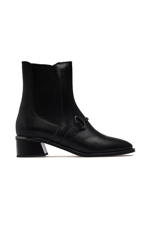 Kadın Hakiki Deri Topuklu Bot 25k 2540008k Z Siyah