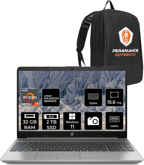 255 G9 R7-5825U 32GB 2TB SSD 15.6'' FHD W11 PRO 6Q8N3ES & ÇANTA