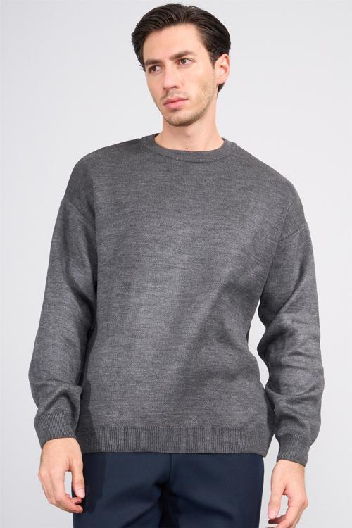 Çetinkaya Mentality 5290 Bisiklet Yaka Akrilik Triko Antrasit