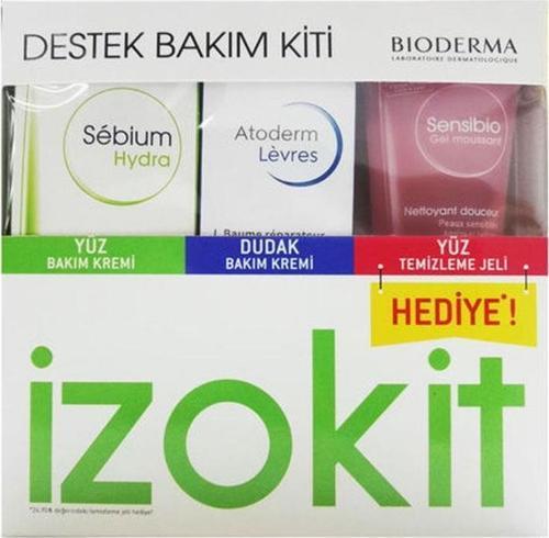 Sebium Izokit - Sebium Hydra 40 ml + Atoderm Lip Balm 15 ml + Sensibio Gel 45 ml