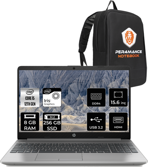250 G9 i5 1235U 8GB 256GB SSD 15.6" FHD FDOS 6Q8N9ES & ÇANTA