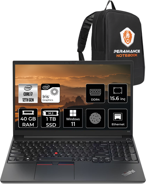 E15 i7-1255U 40GB 1TB SSD 15.6" FHD W11 HOME 21E6006YTX & ÇANTA
