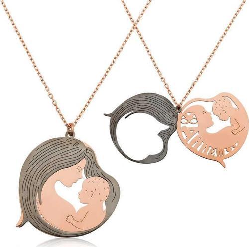 925 Ayar Gümüş Anne ve Bebek Gümüş Kolye