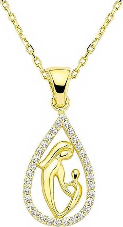 925 Ayar Gümüş Damla Anne Çocuk Kolyesi