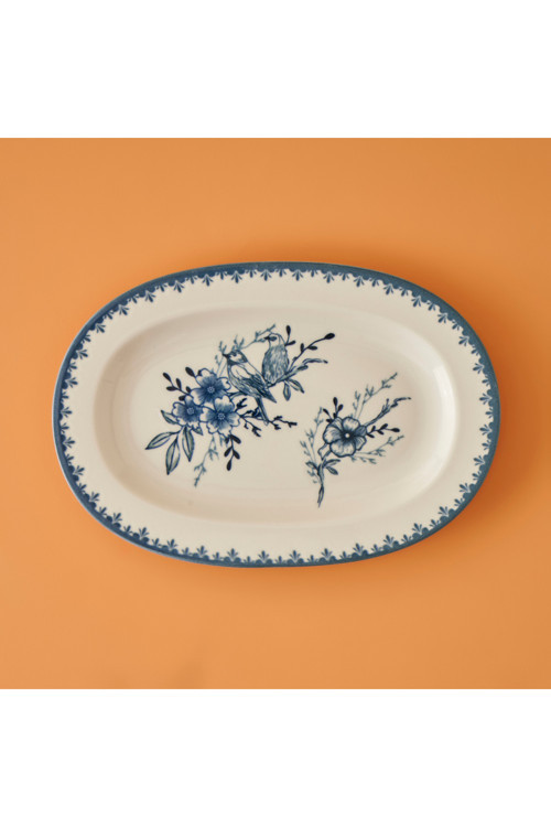 Bleu Blanc Porselen Küçük Sunum Tabağı Mavi (25 cm)
