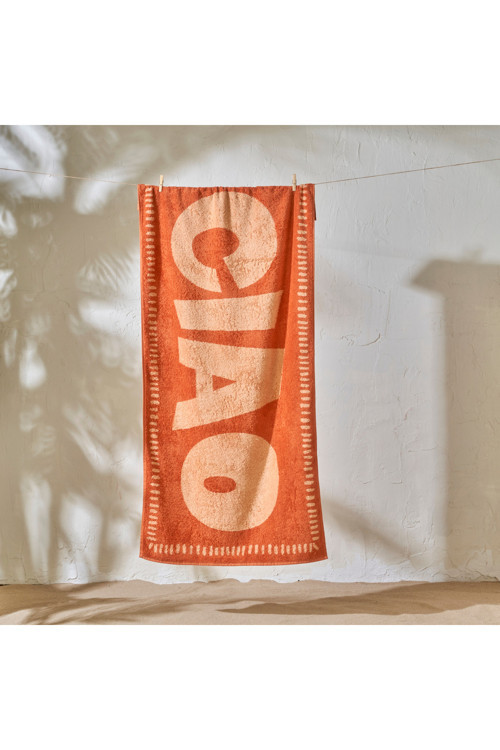 %100 Pamuk Ciao Plaj Havlusu Kiremit (90x150 cm)