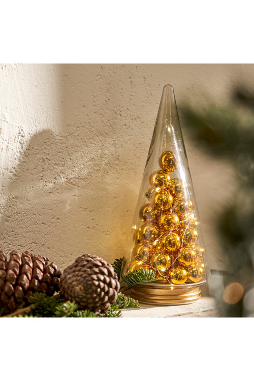 Christmas Tree Yılbaşı Ledli Aydınlatma Gold (12x12x29 cm)