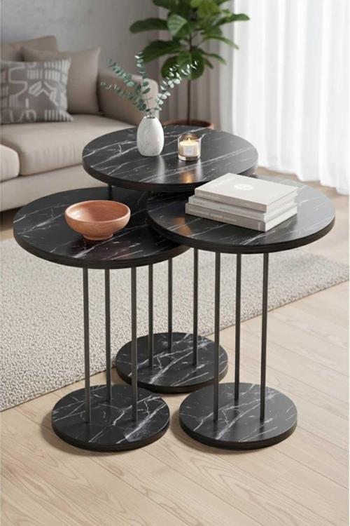 Falez Siyah Terra Zigon Sehpa Bendir