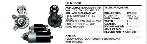 MARŞ MOTORU 10 DİŞ 12V FORD CONNECT 1 6-1 9 DİZEL 10DİŞ MOTOGRAFT TİPİ