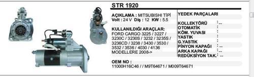 MARŞ MOTORU 24V.12 DIS FORD KARGO MARS MOT.11000-H1-6C46 MITSUBISHI TİP