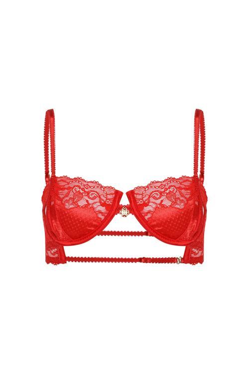 Eclatant Kırmızı Dantelli Balconette Sütyen