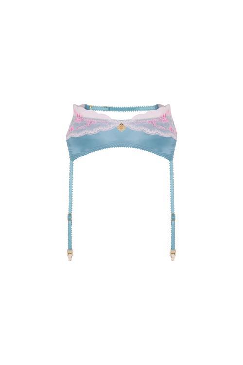 Blume Turkuaz Saten Dantel Detaylı Jartiyer