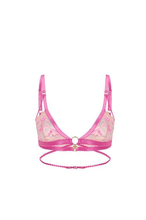 Fleur Pembe Dantelli Balensiz Bralet