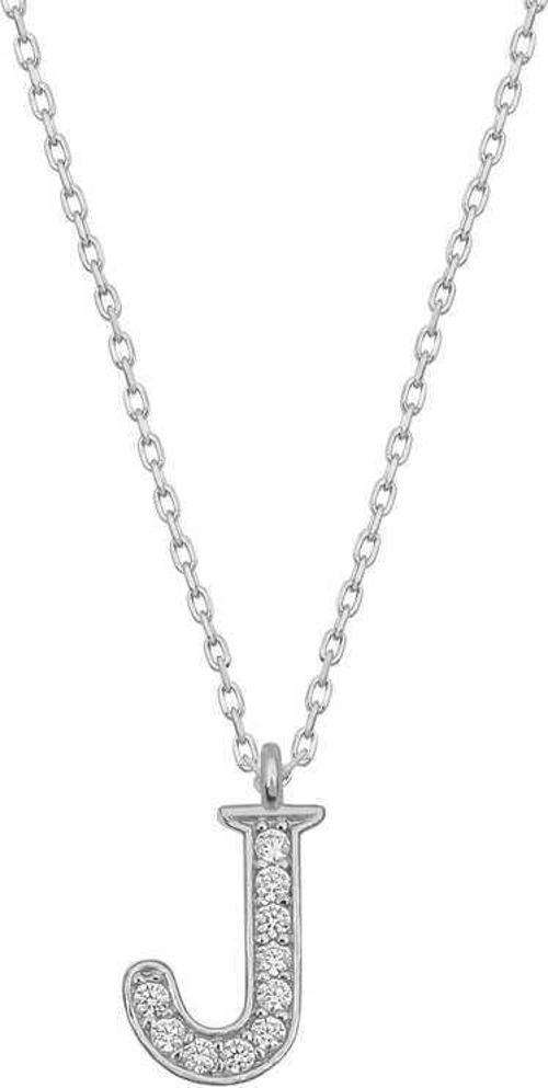 925 Ayar Gümüş Rodyum Kaplama J Harfi Kadın Gümüş Kolye