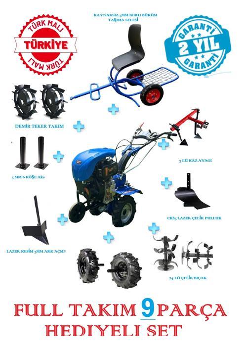 DALAZ TURBO 930B PRO BENZİNLİ ÇAPA MAKİNASI 7 BEYGİR DÖKÜM GÖVDE 24X BIÇAKLI,4 VİTES FUL SET 9 PARÇA