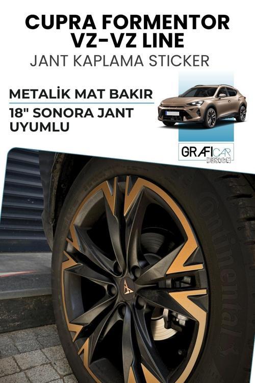 Cupra Formentor Jant Kaplama Sticker Set - 18" Sonora Uyumlu / Metalik Mat Bakır